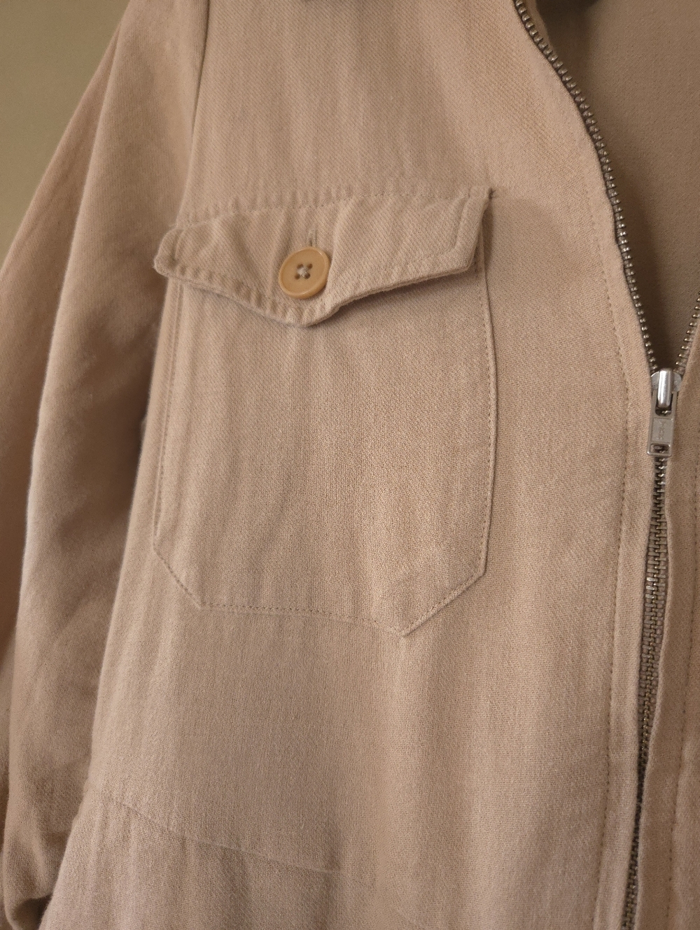 Part Two Copenhagen | Light Beige Utility Jacket Dress with Zip Front, Size 34 - Picture 5 of 7